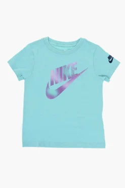 Outlet T-Shirt Girocollo in Tinta Unita con Logo Sfumato Abbigliamento
