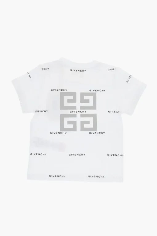T-Shirt Girocollo in Tinta Unita con Logo All-Over>Givenchy KIDS New