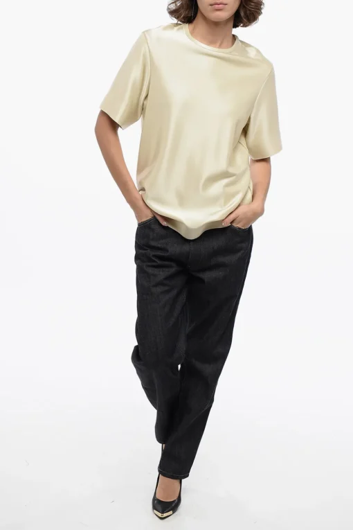 Fashion T-Shirt Girocollo in Viscosa Stretch Donna T-Shirts E Tops