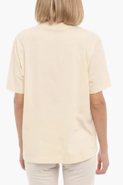 New T-Shirt Girocollo KJERAG in Tinta Unita con Logo Stampato Donna T-Shirts E Tops