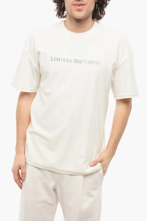 Online T-shirt Girocollo LEHMAN BRTHERS In Cotone Con Stampa sul Retro Uomo T-Shirt