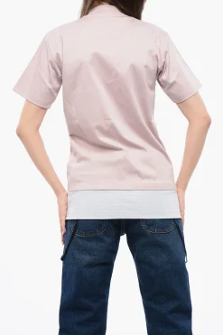 T-Shirt Girocollo LINGERIE in Tinta Unita con Dettaglio a Contrasto>Off-White Discount