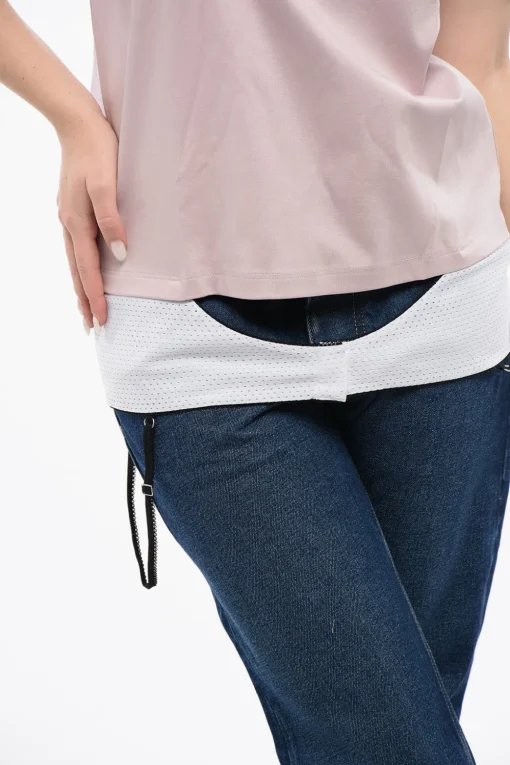 T-Shirt Girocollo LINGERIE in Tinta Unita con Dettaglio a Contrasto>Off-White Discount