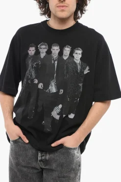 Sale T-Shirt Girocollo NSYNC INTERVIEW Stampata Uomo T-Shirt