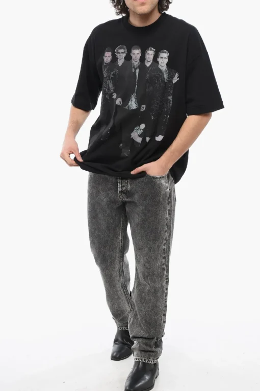 Sale T-Shirt Girocollo NSYNC INTERVIEW Stampata Uomo T-Shirt