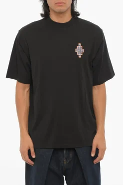 New T-Shirt Girocollo OPTICAL CROSS in Tinta Unita Uomo T-Shirt