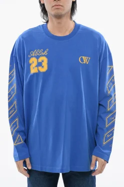 T-Shirt Girocollo OW23 in Cotone con Stampe>Off-White Sale