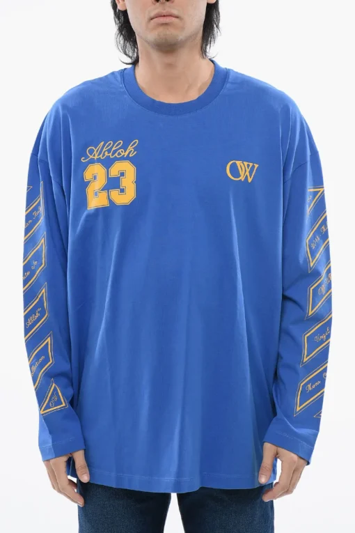 T-Shirt Girocollo OW23 in Cotone con Stampe>Off-White Sale