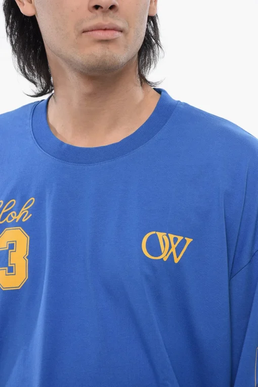 T-Shirt Girocollo OW23 in Cotone con Stampe>Off-White Sale