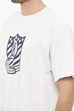 Online T-Shirt Girocollo RANGER in Tinta Unita con Stampa a Contrasto Uomo T-Shirt