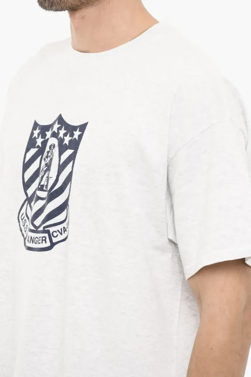 Online T-Shirt Girocollo RANGER in Tinta Unita con Stampa a Contrasto Uomo T-Shirt
