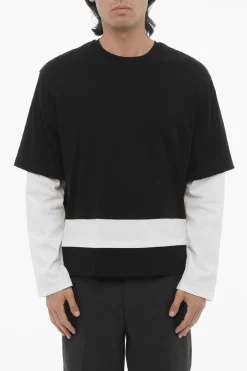 T-shirt Girocollo READY-STYLE Bicolore a Maniche Lunghe>Neil Barrett Outlet