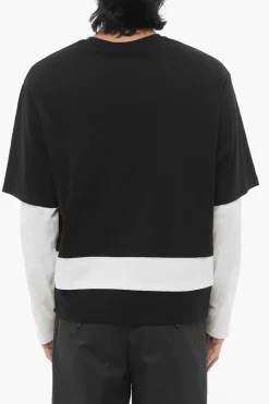 T-shirt Girocollo READY-STYLE Bicolore a Maniche Lunghe>Neil Barrett Outlet