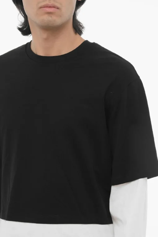 T-shirt Girocollo READY-STYLE Bicolore a Maniche Lunghe>Neil Barrett Outlet