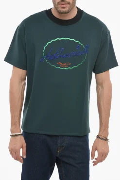 Online T-shirt Girocollo Ricamata Donna T-Shirt|T-Shirts E Tops
