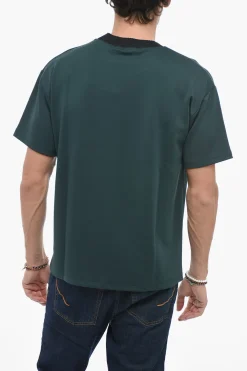 Online T-shirt Girocollo Ricamata Donna T-Shirt|T-Shirts E Tops