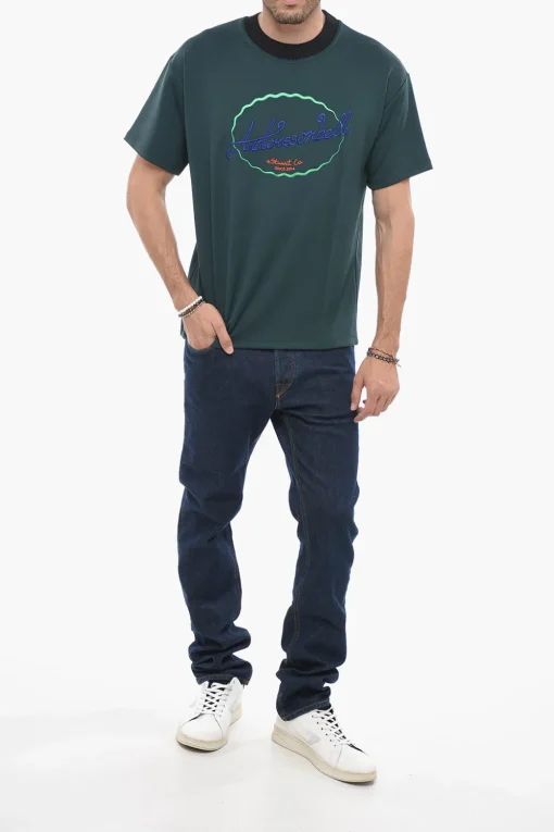 Online T-shirt Girocollo Ricamata Donna T-Shirt|T-Shirts E Tops