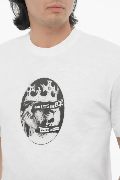 Online T-shirt Girocollo ROCK BAND ZODIAC LEON Slim Fit stampata Uomo T-Shirt