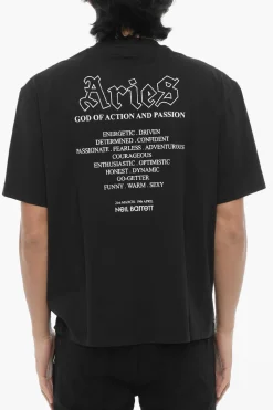 Clearance T-Shirt Girocollo ROCK BAND ZODIAC ARIES Slim Fit Uomo T-Shirt