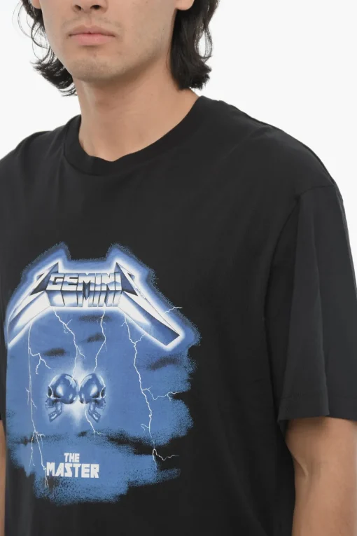 Hot T-shirt Girocollo ROCK BAND ZODIAC GEMINI Slim Fit con Maniche Dropped Uomo T-Shirt