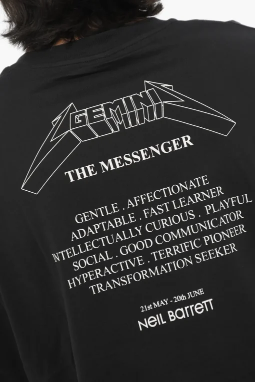 Hot T-shirt Girocollo ROCK BAND ZODIAC GEMINI Slim Fit con Maniche Dropped Uomo T-Shirt