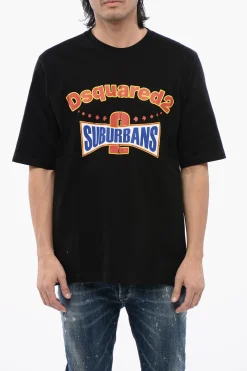 Discount T-Shirt Girocollo Skater Fit D2 SUBURBANS in Cotone Uomo T-Shirt