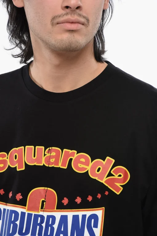Discount T-Shirt Girocollo Skater Fit D2 SUBURBANS in Cotone Uomo T-Shirt
