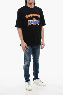 Discount T-Shirt Girocollo Skater Fit D2 SUBURBANS in Cotone Uomo T-Shirt