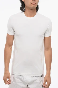 Online T-Shirt Girocollo Slim Fit in Misto Cotone Uomo Intimo