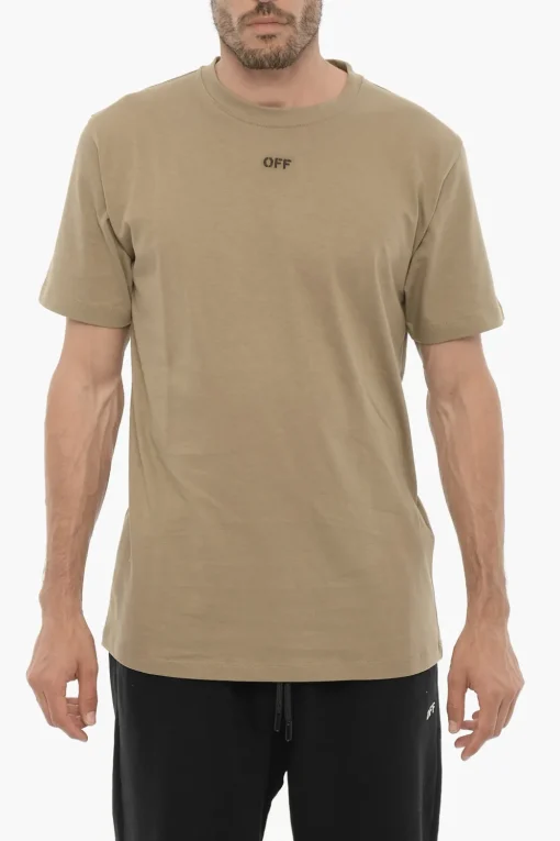 New T-Shirt Girocollo Slim Fit con Logo Ricamato Uomo T-Shirt