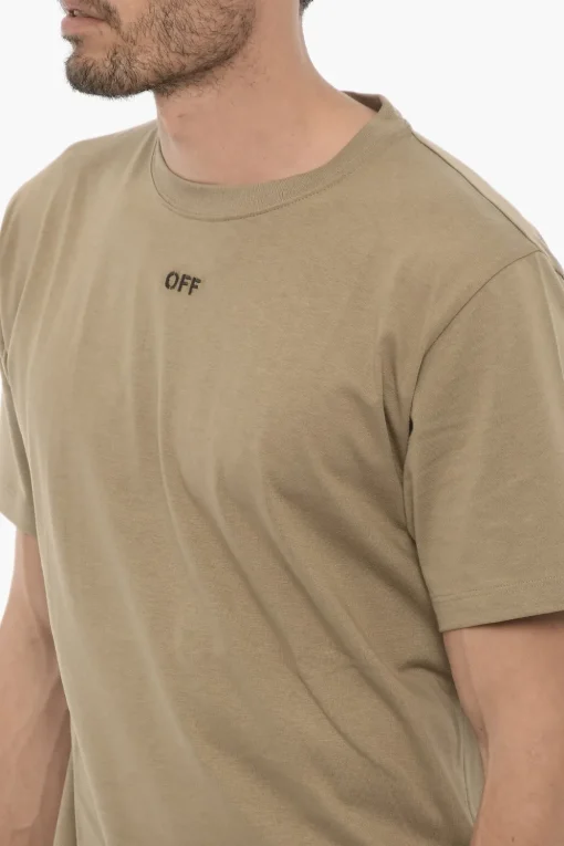 New T-Shirt Girocollo Slim Fit con Logo Ricamato Uomo T-Shirt