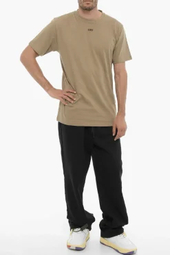 New T-Shirt Girocollo Slim Fit con Logo Ricamato Uomo T-Shirt