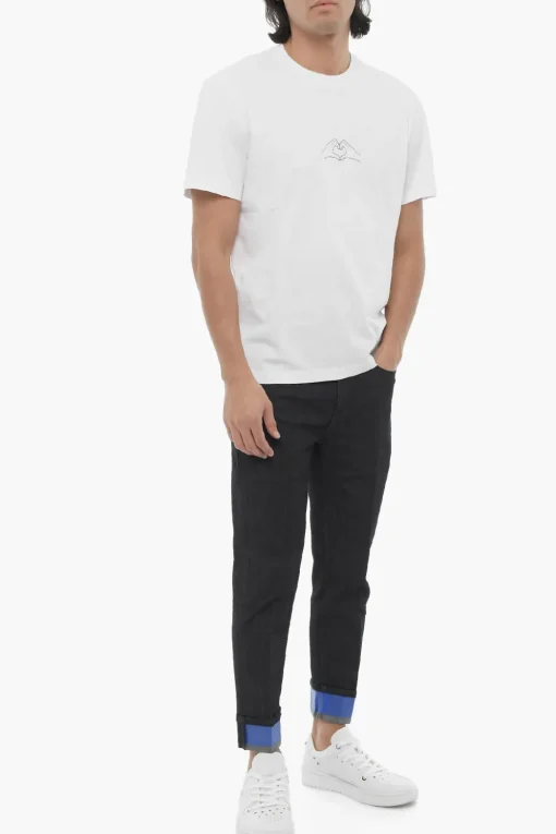 T-shirt Girocollo Slim Fit con Stampa Cuore>Neil Barrett Best