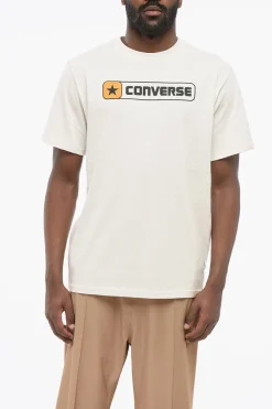 Sale T-Shirt Girocollo Standard Fit con Logo Stampato Uomo T-Shirt