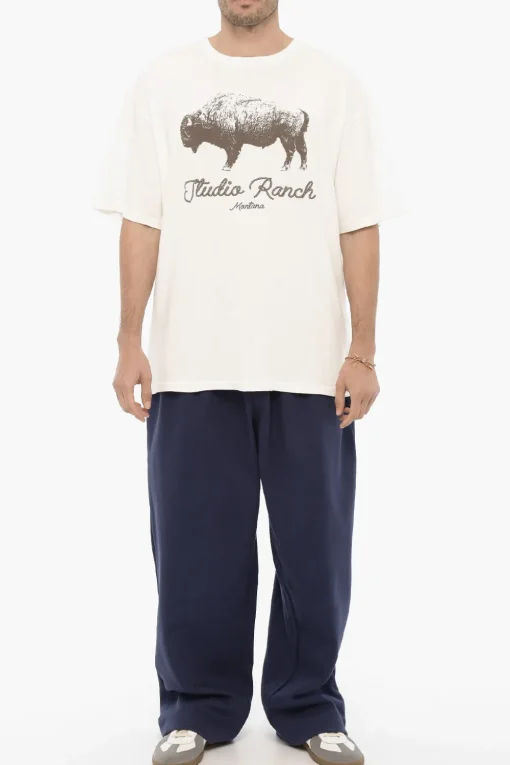 New T-Shirt Girocollo STUDIO RANCH Stampata sul Fronte Uomo T-Shirt