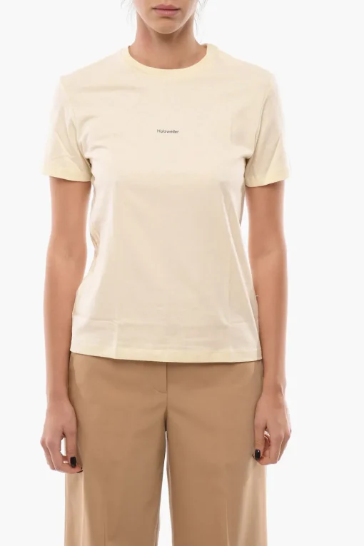 Best T-Shirt Girocollo SUZANA in Tinta Unita con Logo Stampato Donna T-Shirts E Tops