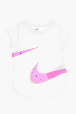 T-Shirt Girocollo SWOOSHFETTI in Tinta Unita con Logo a Contrasto>Nike KIDS Outlet