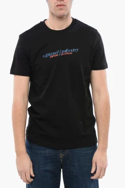 T-shirt Girocollo T-DIEGOR NEW INDUSTRIES in Cotone con Logo in Rilievo>Diesel Clearance
