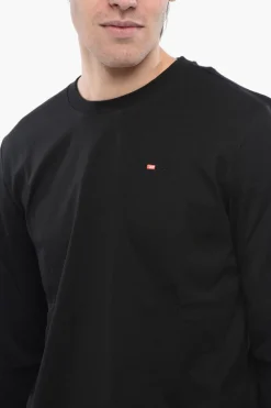 Fashion T-Shirt Girocollo T-DIEGOR-LS-MICRODIV a Maniche Lunghe Uomo T-Shirt