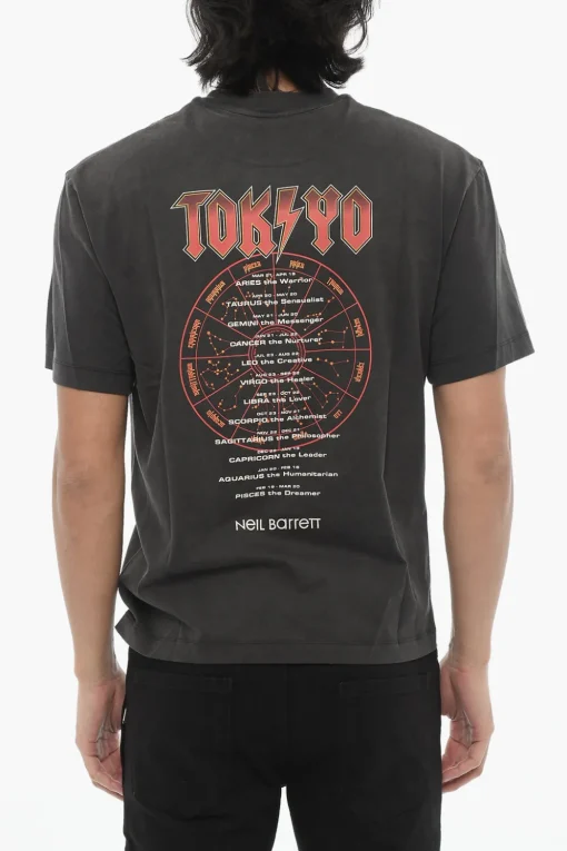 T-Shirt Girocollo TOKYO GALACTIC TOUR Stampata>Neil Barrett Fashion