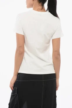 T-Shirt Girocollo TRAPANI in Cotone con Cuoricini a Contrasto>Pinko New