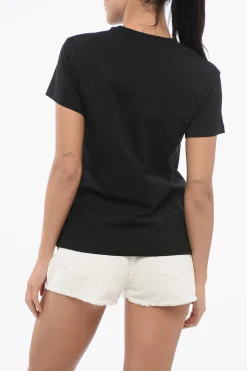 T-Shirt Girocollo TRAPANI in Cotone con Cuoricini a Contrasto>Pinko Outlet
