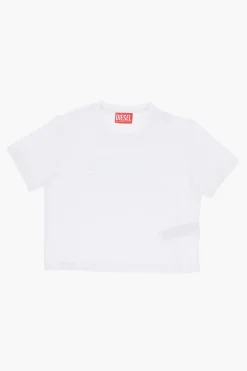 T-shirt Girocollo TYFRIFSL in Cotone con Logo in Velour>Diesel Kids Online