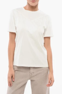 Outlet T-shirt Girocollo UNDER WORLD In Cotone con Frange Donna T-Shirts E Tops