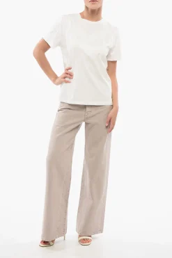Outlet T-shirt Girocollo UNDER WORLD In Cotone con Frange Donna T-Shirts E Tops