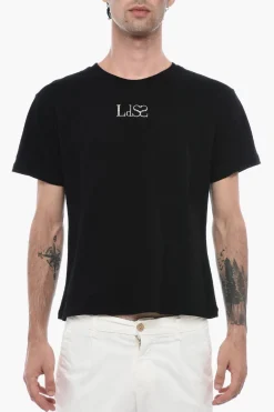 Hot T-shirt Girocollo UNISEX In Cotone con Logo in Strass Donna T-Shirt|T-Shirts E Tops