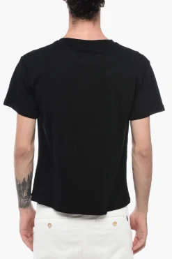 Hot T-shirt Girocollo UNISEX In Cotone con Logo in Strass Donna T-Shirt|T-Shirts E Tops