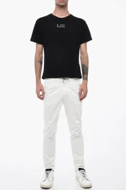 Hot T-shirt Girocollo UNISEX In Cotone con Logo in Strass Donna T-Shirt|T-Shirts E Tops