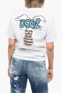 Discount T-Shirt Girocollo WORLD CITIZEN in Cotone Donna T-Shirts E Tops