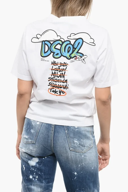 Discount T-Shirt Girocollo WORLD CITIZEN in Cotone Donna T-Shirts E Tops
